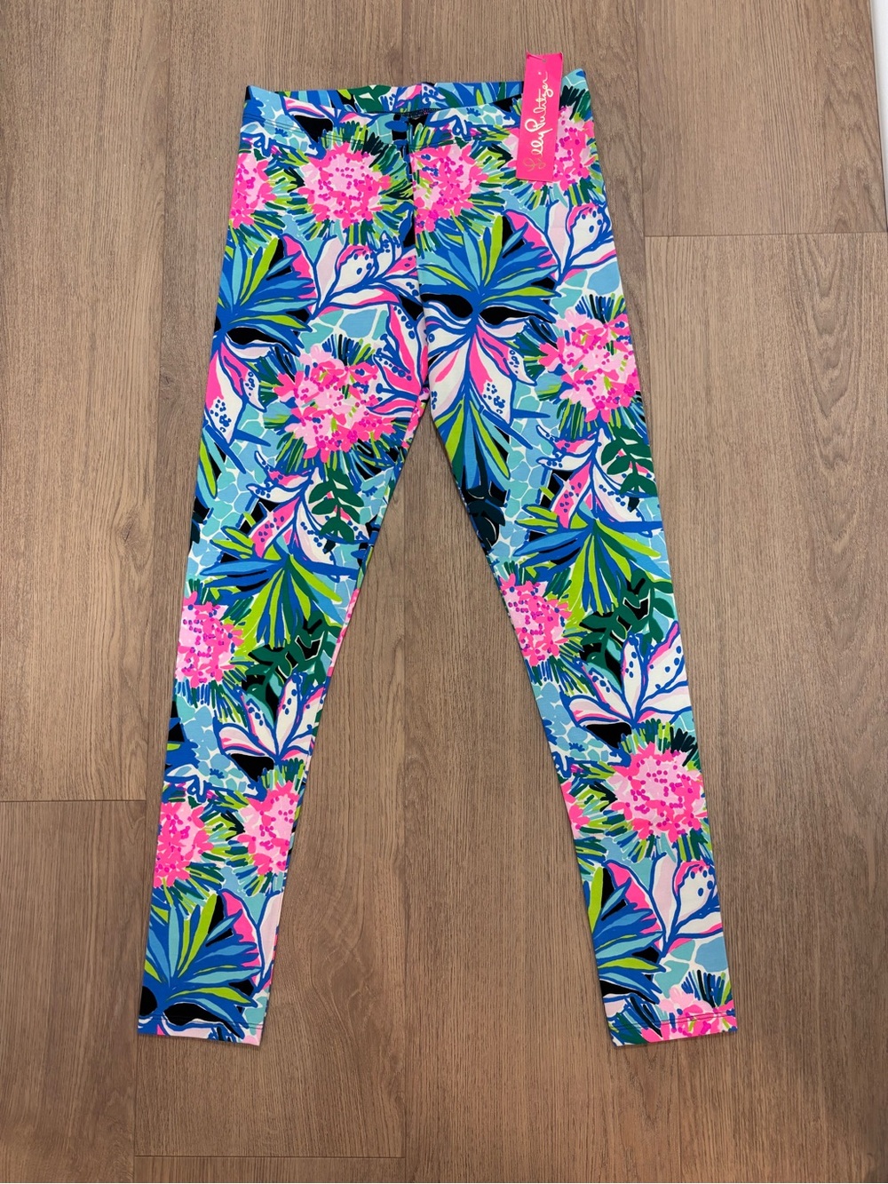Lilly Pulitzer Girls' Maia Bright Floral Leggings - Pink & Blue